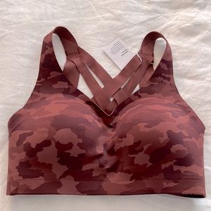 NWT Lululemon Enlite Weave-Back Bra High Support 32D in Camo Smokey Red
